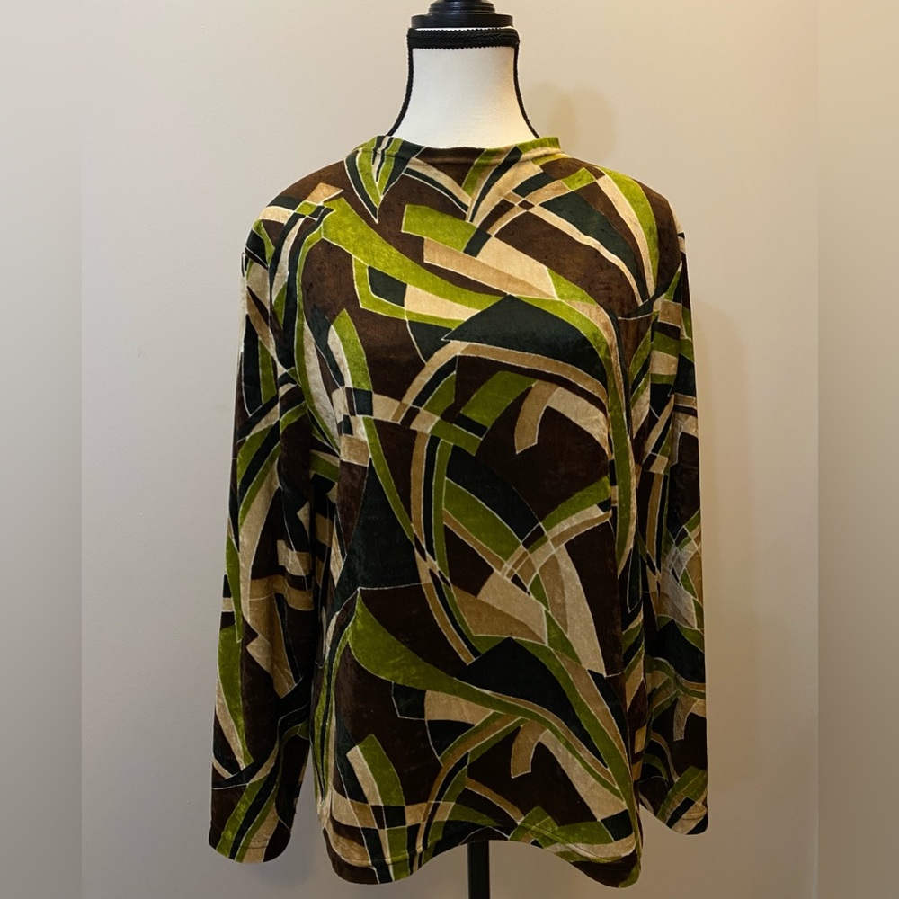 Vintage Retro Danish Velour Top Size XL #VintageFind #CasualChic #Insta